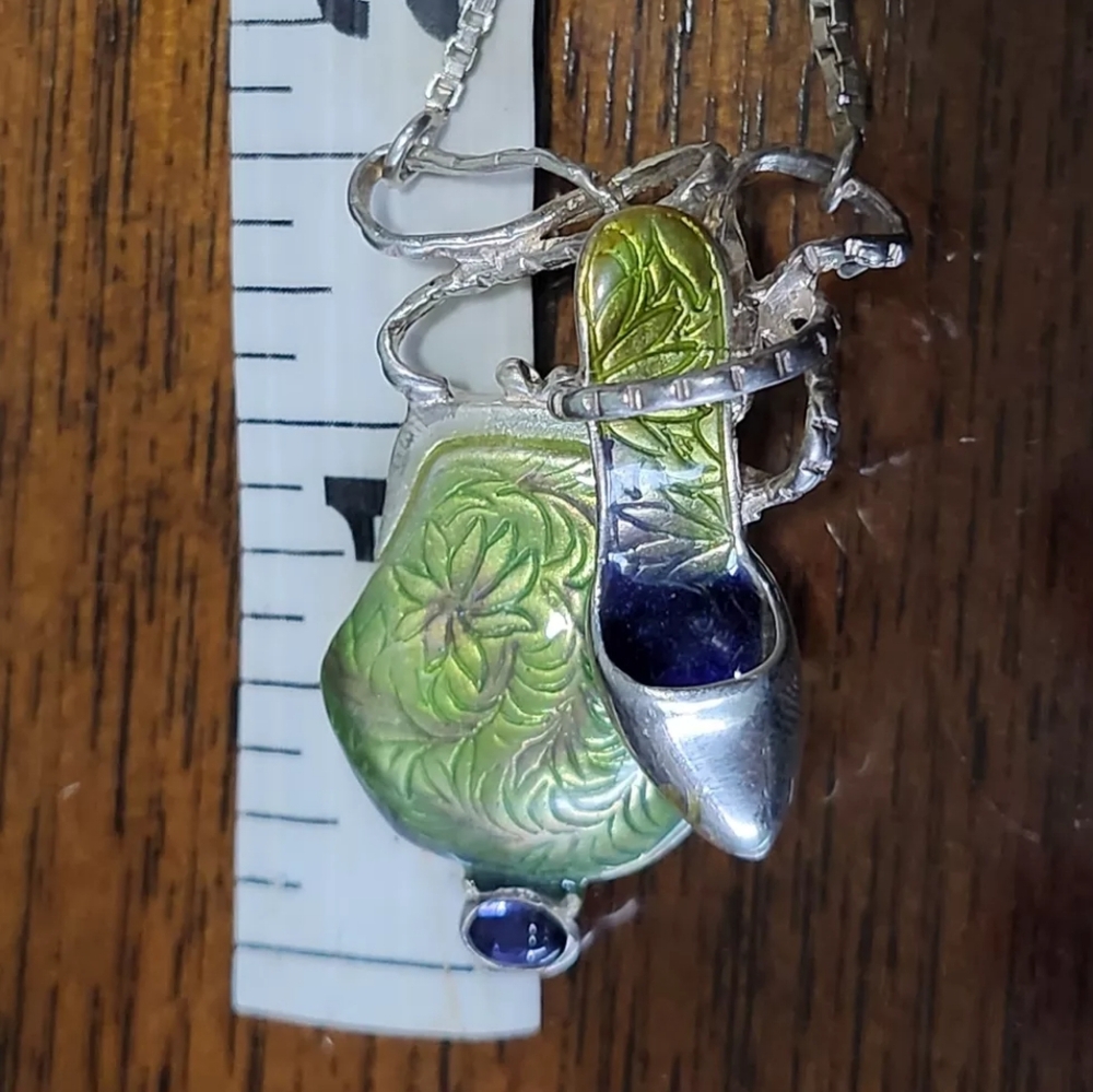 Raine Just The Right Shoe Contempo 21" Necklace Sterling 925 Enamel